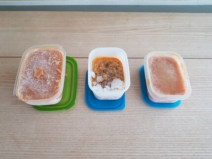 Je pense que c'est un gaspacho fait maison – je le jette.