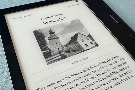 Ecco come appare una foto nel «Die Zeit» quando leggo il giornale settimanale sul Tolino Vision 6.