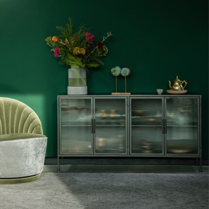 Dimensioni: 150 x 35 x 80 cm | Materiali: vetro, metallo | Immagine: Dutchbone