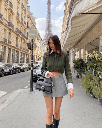 Influencer Anne Orion in a subtle, preppy look.