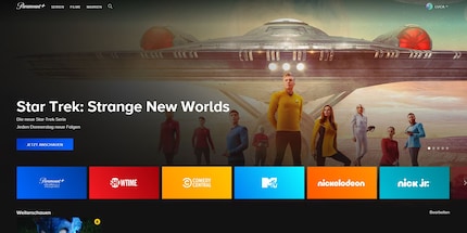 Interestingly, in the desktop version of Paramount+, the tiles are coloured.