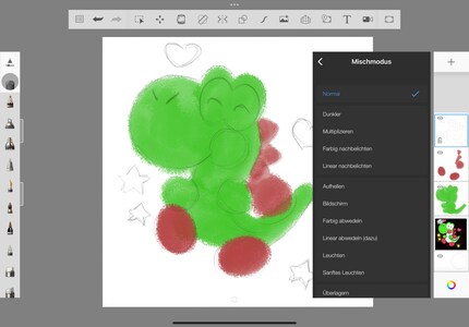 Einstellungen wie diverse Mischmodi findest du viele.