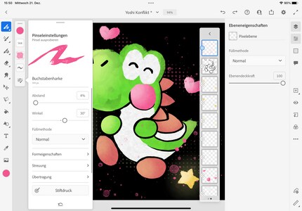 Vorhandene Pinsel kannst du anklicken und individualisieren.
