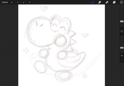 Die Nutzeroberfläche von Procreate ist schlicht und übersichtlich.