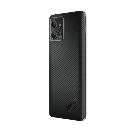 Rückansicht des Motorola ThinkPhone mit Red Key an der Seite