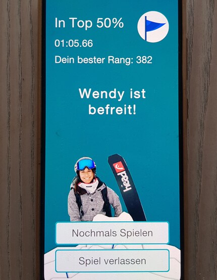 Bei meinem zweiten Versuch belege ich mit einer Zeit von gut einer Minute einen Platz in der vorderen Hälfte.