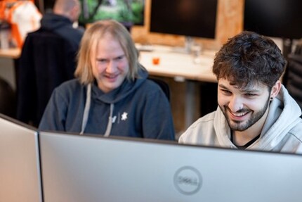 As a junior employee, I got to learn a lot about our code while working with our software architect Daniel Wust (left).