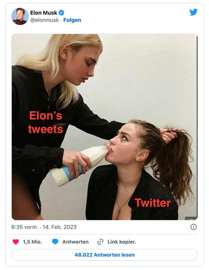 Capture d'écran du tweet d'Elon Musk.