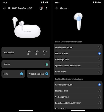 There aren’t many settings in the Freebuds SE app.