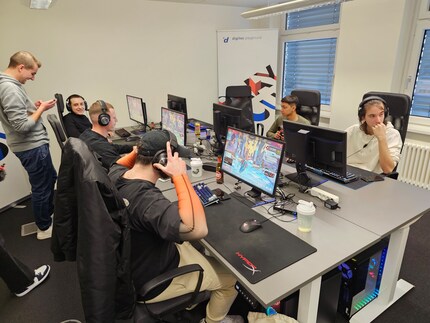 The Grümpi players prepare for the next match.