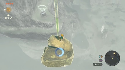 Rather handy: Link uses his new ability to use fallen rocks as a lift to the Sky Islands.