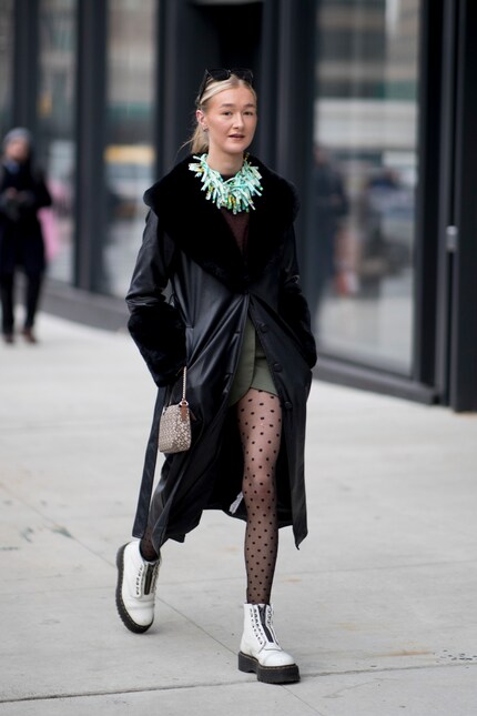 Collant a pois alla New York Fashion Week.