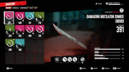 Waffen nutzen sich mit der Benutzung ab, können aber repariert und modifiziert werden.