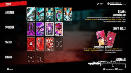 Das Skillsystem besteht aus Karten, die im Spiel gefunden werden können.