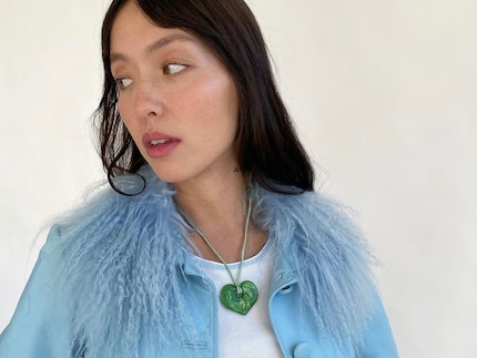 Jewellery designer Brooke Callahan’s necklaces are colourful and playful.