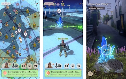 Monsters and various resources on a real map