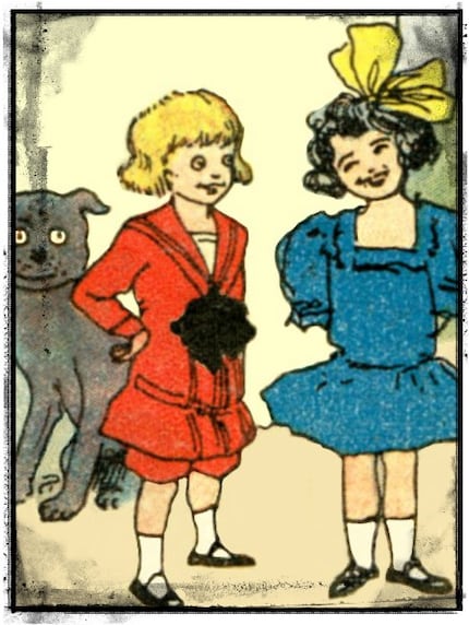 Buster Brown und seine Freundin Mary Jane in den berühmten Riemchenschuhen.