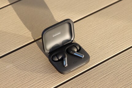 The charging case is comparatively flat.