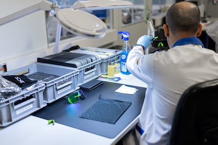 As part of the final inspection, an employee puts the Optray through its paces again.