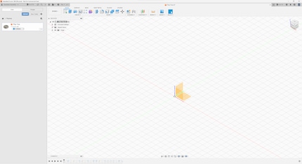 Fusion 360 at the start of a new design.