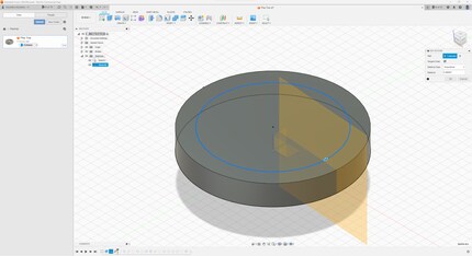 The «Plane along path» command allows you to create a new plane for sketching.