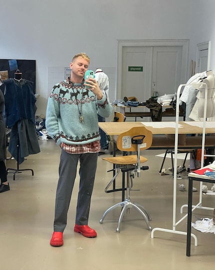 Julian Zigerli wears his own design.