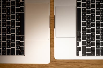 Not just copy and paste: the touchpad on the large Air (left) is larger than on its smaller counterpart.