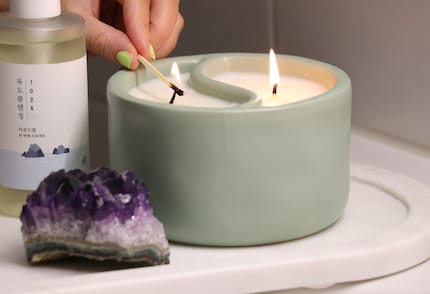 Currently, I use cleansing oil from the Korean skincare brand Round Lab.