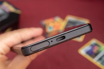The USB-C port and tool-free card slot.
