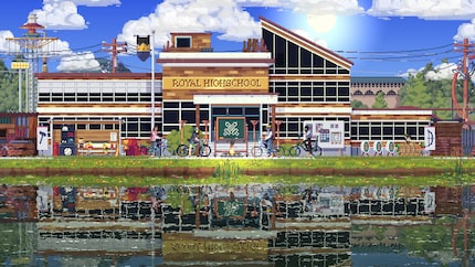 At your base, you build bows and hammers for the vacationing kids to use.