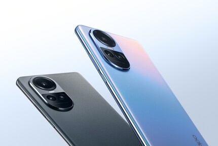 Das reguläre Oppo Reno 10 gibt es in mattiertem Schwarz und als bunte Version.