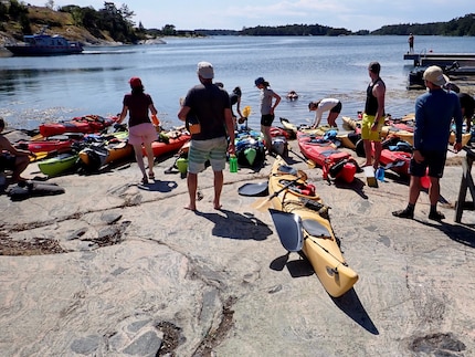 Everything we need for the seven-day trip has to fit inside the boats.