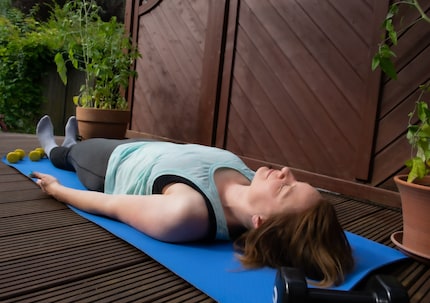 Just lying flat on your back can do you good, too.