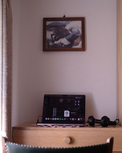 There’s room for improvement when it comes to the ergonomics of my set-up... but the air up here is really clean.