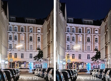 Upon closer inspection, night mode on the Phone (2) delivers the clearly superior picture.