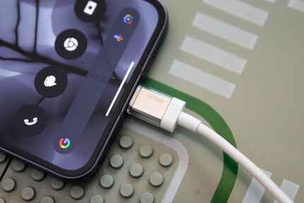 Design detail: the charging cable is partially transparent.