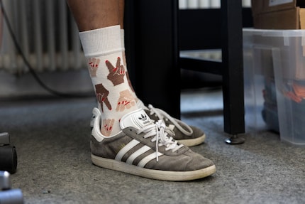 Die Socken von Gründer Sean Pfister setzen ein Statement.