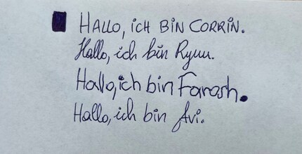 Die verschiedenen Schriftbilder der Anteile im Vergleich.