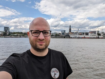 Selfie mit der Frontkamera.