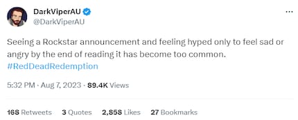A disappointed user on X.