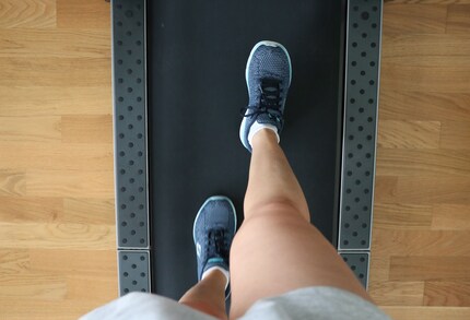 Auf dem Laufband teste ich den Balm zum ersten Mal.