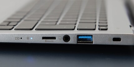 The ports on the right side of the Swift Go 14.