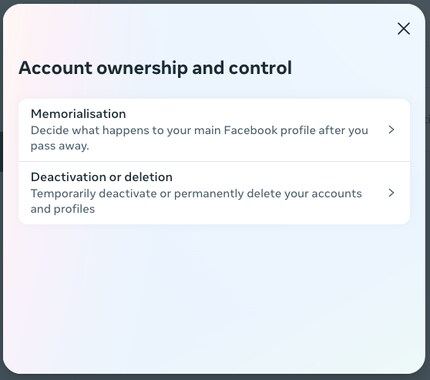 Si vous optez pour l’option « Commémoration », votre profil pourra être consulté même après votre mort.