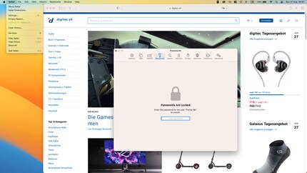 Safari n’ouvre le gestionnaire de mots de passe (chiffré) que si vous connaissez le mot de passe du Mac. Avec d’autres navigateurs, vous pouvez tout de même voir partiellement les services enregistrés sans mot de passe.