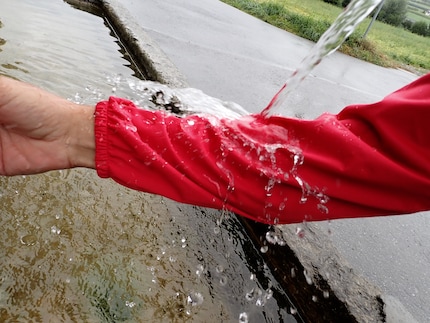 The jacket also passed the fountain test.