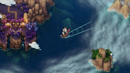As befits a 90s RPG, you also explore the world with a ship.
