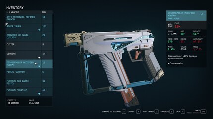 Mon inventaire est plein à craquer parce que je n’arrive jamais à choisir une arme.