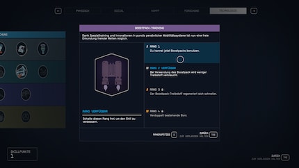 Certaines compétences centrales doivent d’abord être débloquées.