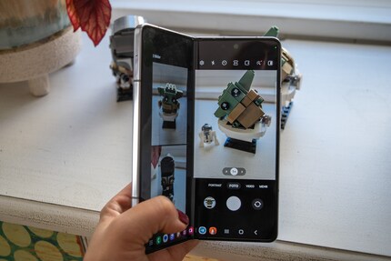 Die Kamera-App ist für den Falz gewappnet.