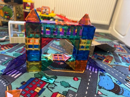 My youngest enjoys building bridges.